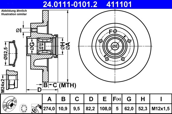 ATE 24.0111-0101.2 - Disc frana aaoparts.ro