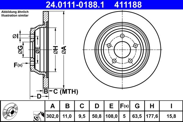 ATE 24.0111-0188.1 - Disc frana aaoparts.ro