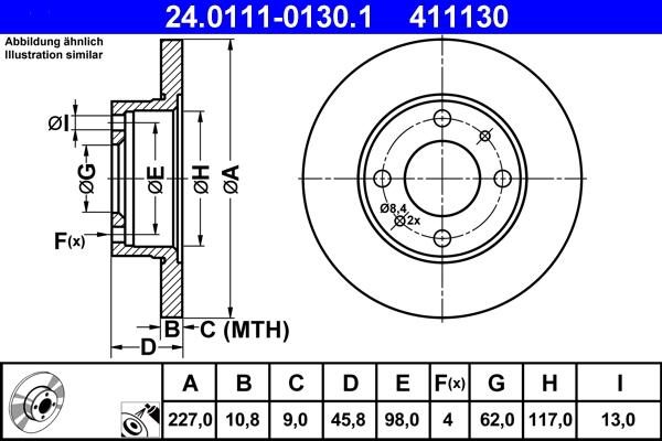 ATE 24.0111-0130.1 - Disc frana aaoparts.ro