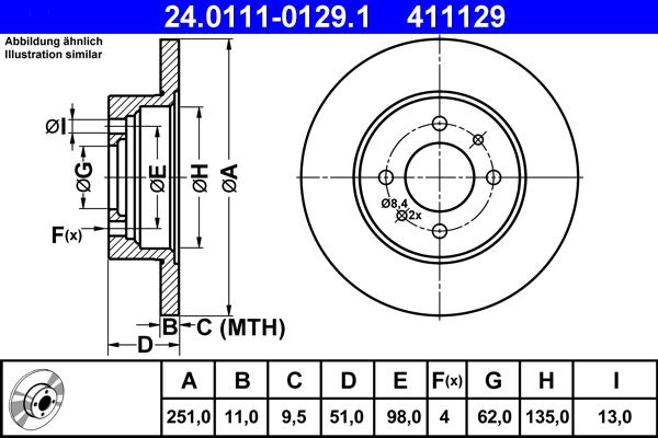 ATE 24.0111-0129.1 - Disc frana aaoparts.ro
