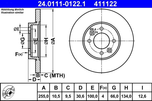 ATE 24.0111-0122.1 - Disc frana aaoparts.ro
