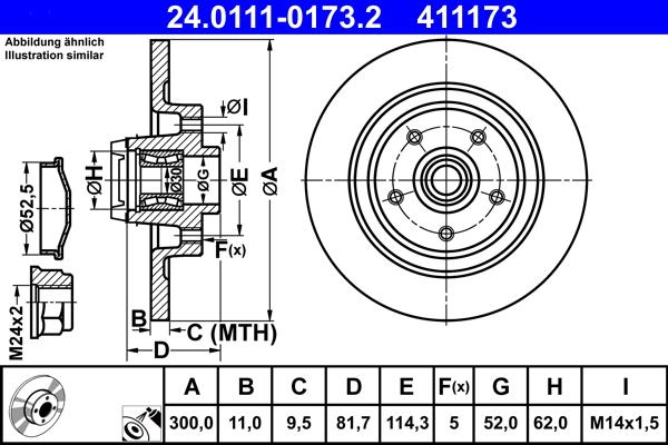 ATE 24.0111-0173.2 - Disc frana aaoparts.ro