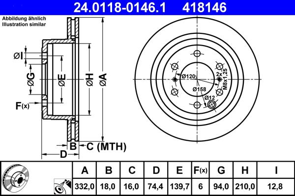 ATE 24.0118-0146.1 - Disc frana aaoparts.ro