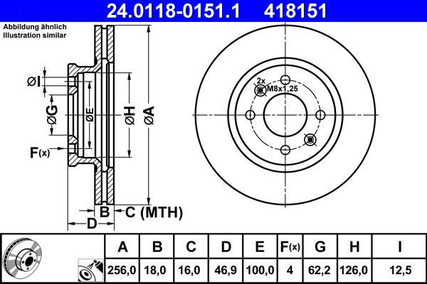 ATE 24.0118-0151.1 - Disc frana aaoparts.ro