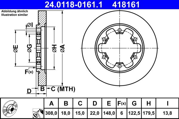 ATE 24.0118-0161.1 - Disc frana aaoparts.ro