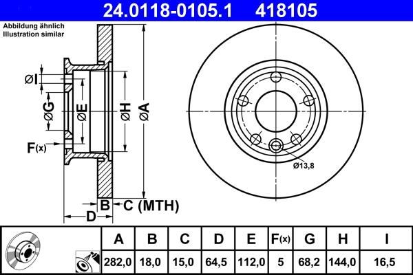 ATE 24.0118-0105.1 - Disc frana aaoparts.ro