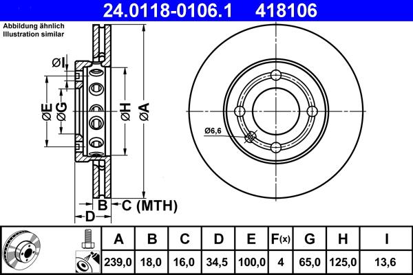 ATE 24.0118-0106.1 - Disc frana aaoparts.ro