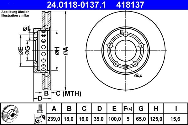 ATE 24.0118-0137.1 - Disc frana aaoparts.ro