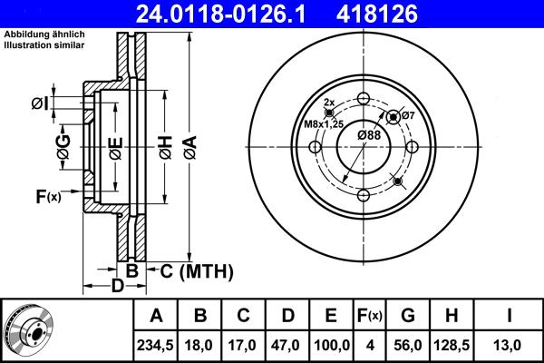 ATE 24.0118-0126.1 - Disc frana aaoparts.ro