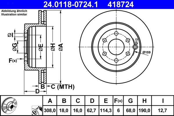 ATE 24.0118-0724.1 - Disc frana aaoparts.ro