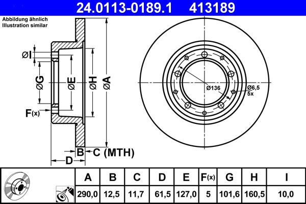 ATE 24.0113-0189.1 - Disc frana aaoparts.ro