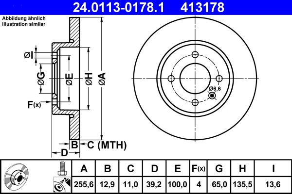 ATE 24.0113-0178.1 - Disc frana aaoparts.ro