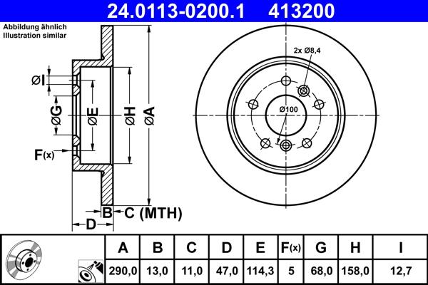 ATE 24.0113-0200.1 - Disc frana aaoparts.ro