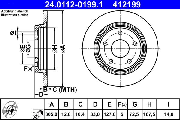 ATE 24.0112-0199.1 - Disc frana aaoparts.ro