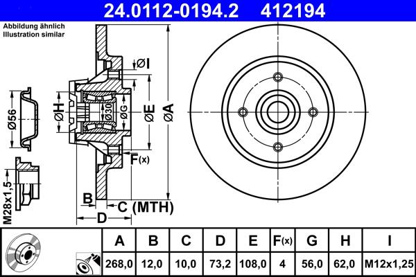 ATE 24.0112-0194.2 - Disc frana aaoparts.ro