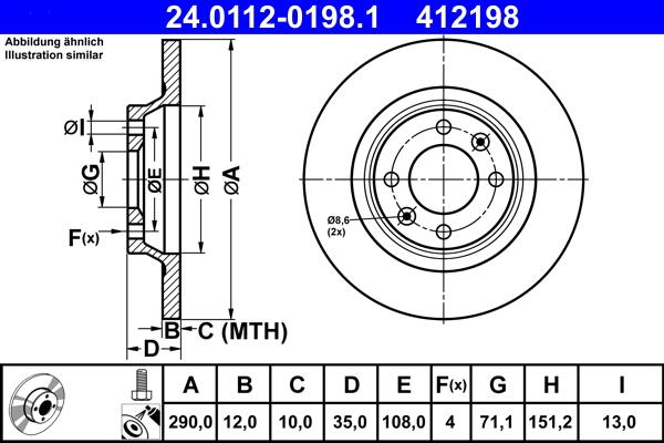 ATE 24.0112-0198.1 - Disc frana aaoparts.ro