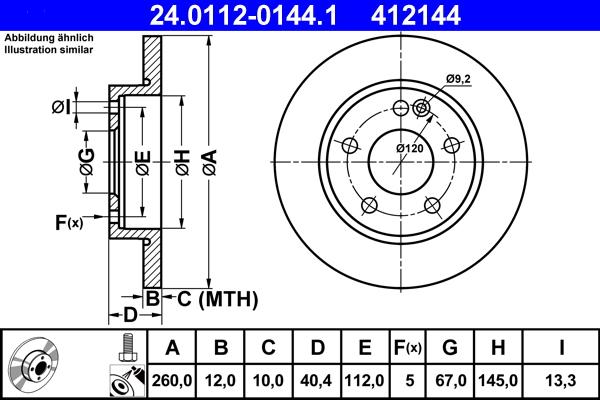 ATE 24.0112-0144.1 - Disc frana aaoparts.ro