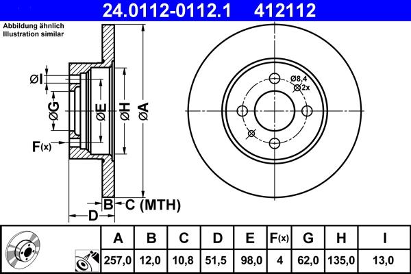 ATE 24.0112-0112.1 - Disc frana aaoparts.ro