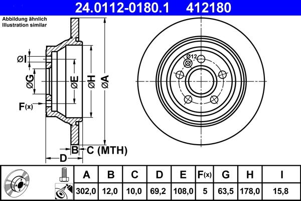 ATE 24.0112-0180.1 - Disc frana aaoparts.ro