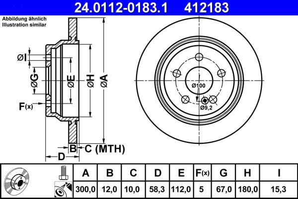 ATE 24.0112-0183.1 - Disc frana aaoparts.ro