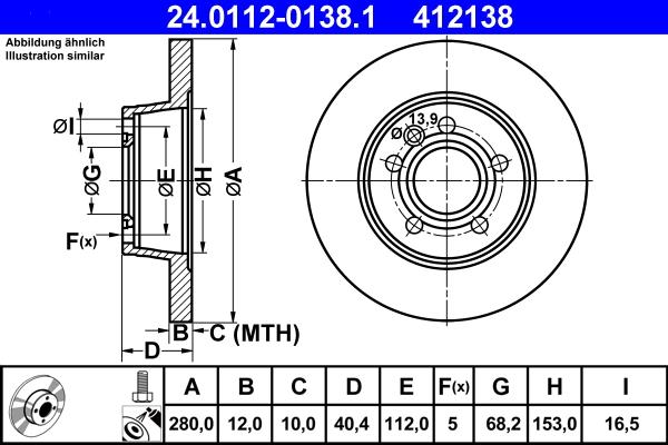 ATE 24.0112-0138.1 - Disc frana aaoparts.ro