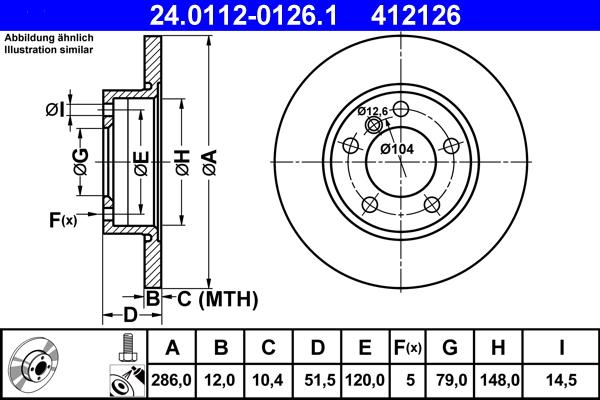 ATE 24.0112-0126.1 - Disc frana aaoparts.ro