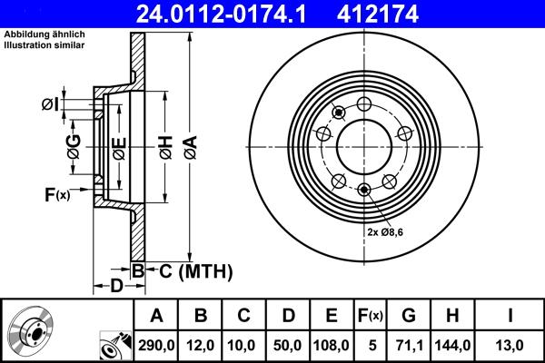 ATE 24.0112-0174.1 - Disc frana aaoparts.ro