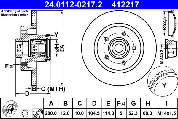 ATE 24.0112-0217.2 - Disc frana aaoparts.ro