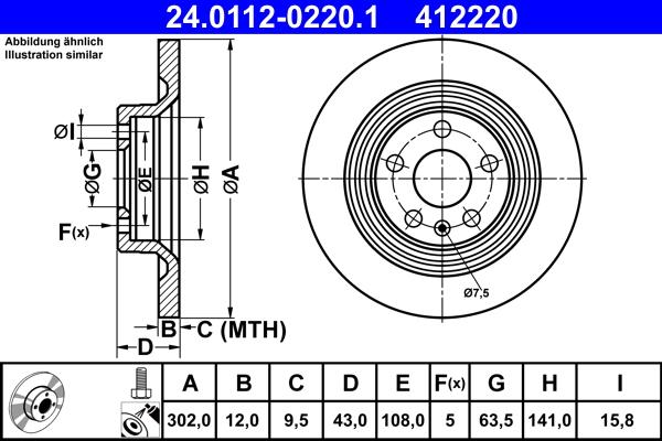 ATE 24.0112-0220.1 - Disc frana aaoparts.ro