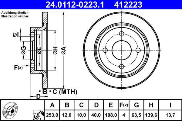 ATE 24.0112-0223.1 - Disc frana aaoparts.ro