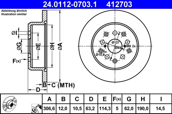 ATE 24.0112-0703.1 - Disc frana aaoparts.ro