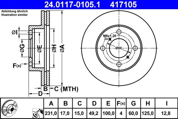 ATE 24.0117-0105.1 - Disc frana aaoparts.ro