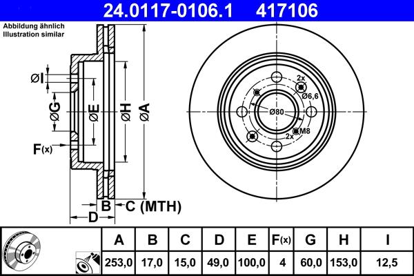 ATE 24.0117-0106.1 - Disc frana aaoparts.ro