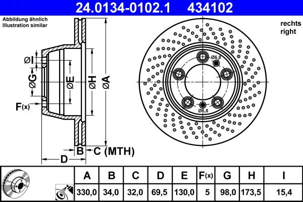 ATE 24.0134-0102.1 - Disc frana aaoparts.ro