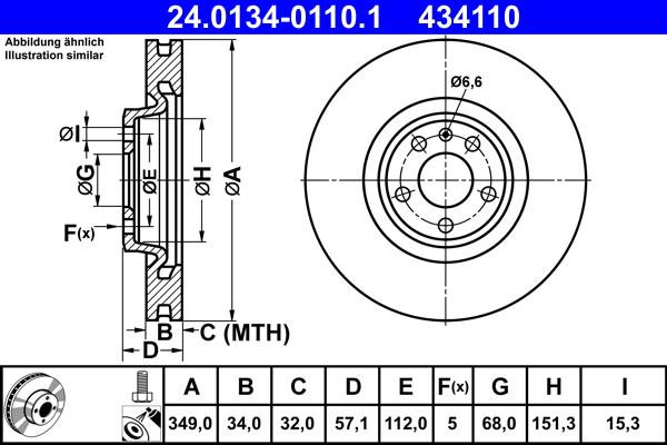 ATE 24.0134-0110.1 - Disc frana aaoparts.ro