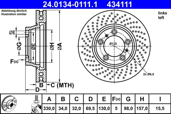 ATE 24.0134-0111.1 - Disc frana aaoparts.ro