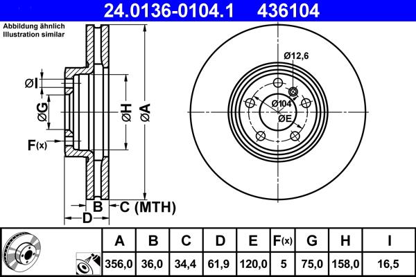 ATE 24.0136-0104.1 - Disc frana aaoparts.ro