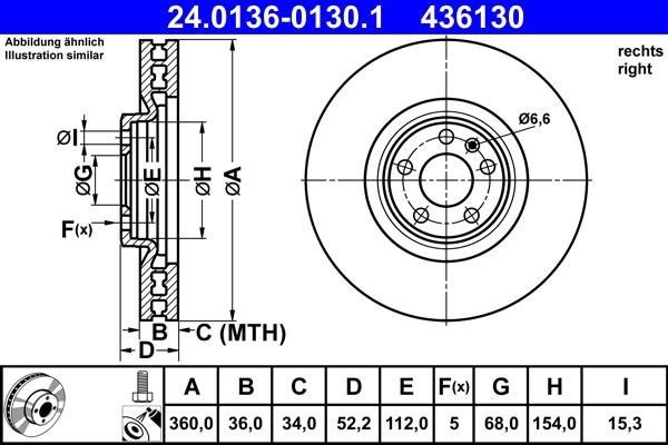 ATE 24.0136-0130.1 - Disc frana aaoparts.ro