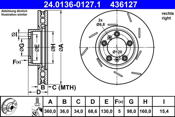 ATE 24.0136-0127.1 - Disc frana aaoparts.ro