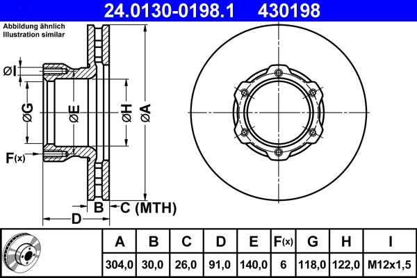 ATE 24.0130-0198.1 - Disc frana aaoparts.ro