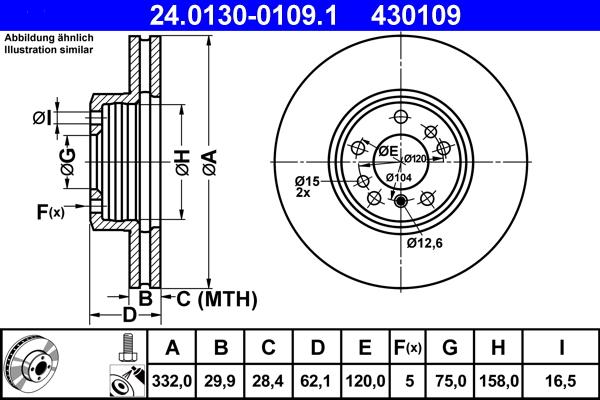 ATE 24.0130-0109.1 - Disc frana aaoparts.ro