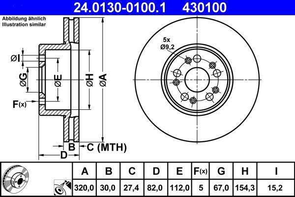 ATE 24.0130-0100.1 - Disc frana aaoparts.ro