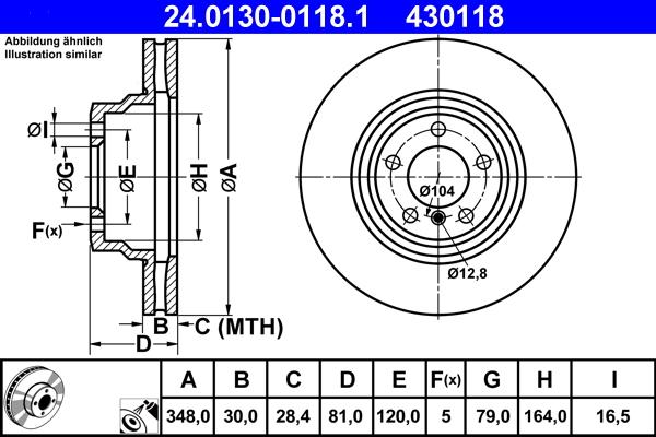 ATE 24.0130-0118.1 - Disc frana aaoparts.ro