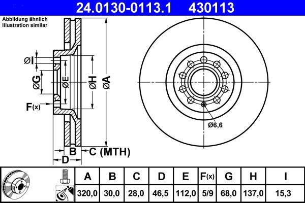 ATE 24.0130-0113.1 - Disc frana aaoparts.ro