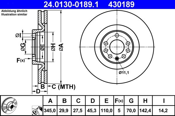 ATE 24.0130-0189.1 - Disc frana aaoparts.ro