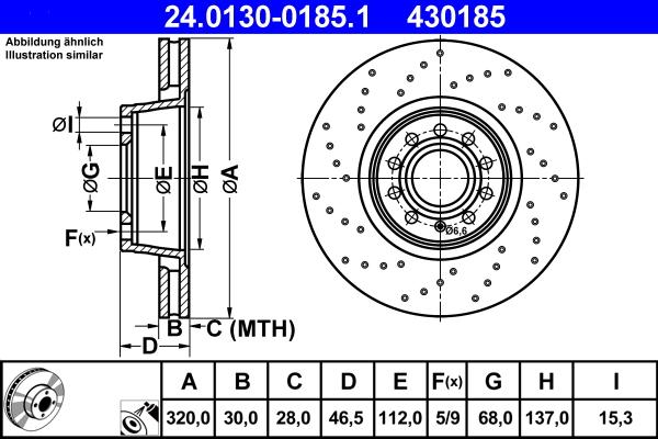 ATE 24.0130-0185.1 - Disc frana aaoparts.ro