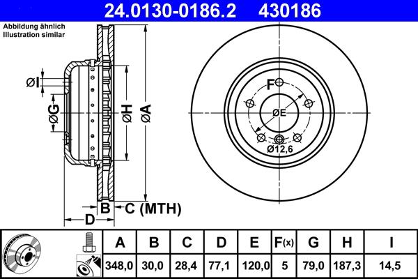 ATE 24.0130-0186.2 - Disc frana aaoparts.ro