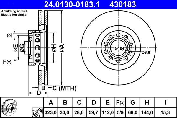 ATE 24.0130-0183.1 - Disc frana aaoparts.ro