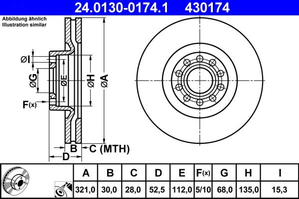 ATE 24.0130-0174.1 - Disc frana aaoparts.ro