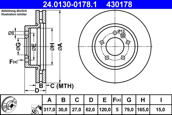 ATE 24.0130-0178.1 - Disc frana aaoparts.ro